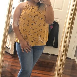 Yellow strap shirt